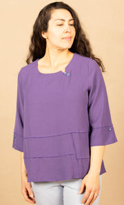 Solid Airflow Button Tunic Purple