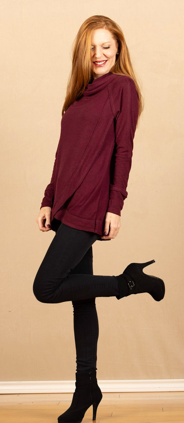 Thumbhole Sweater Eggplant