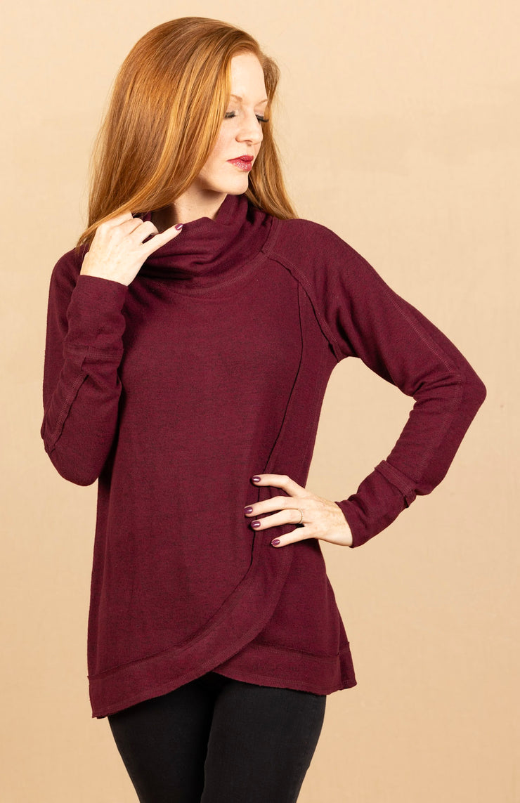 Thumbhole Sweater Eggplant