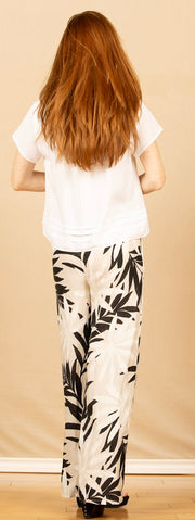 Wide Leg Drawstring Maui Palm Print