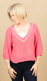 Allison 3/4 Sleeve Top Pink