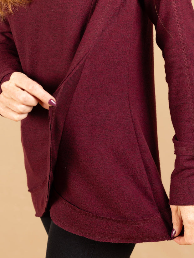 Thumbhole Sweater Eggplant