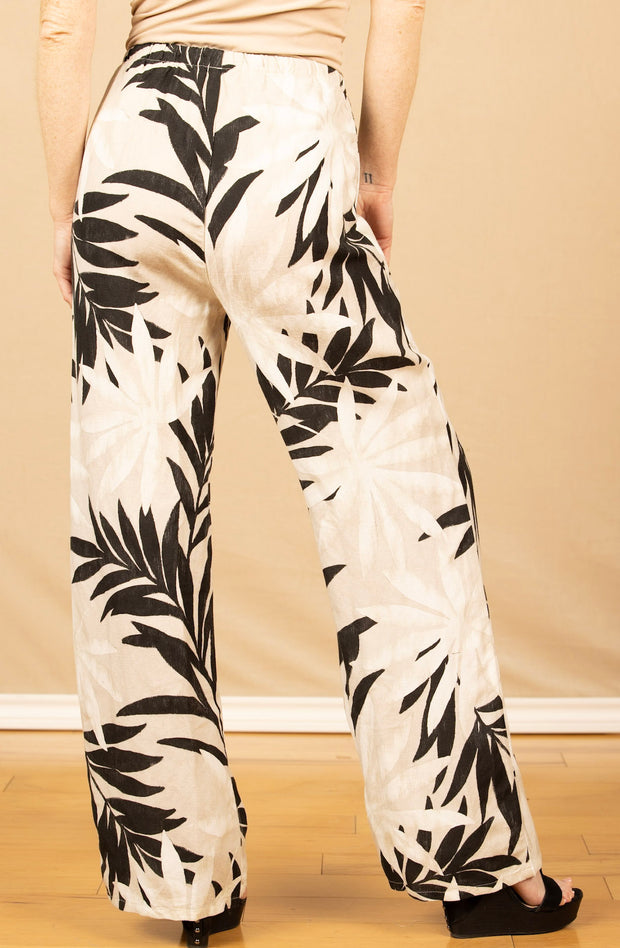 Wide Leg Drawstring Maui Palm Print