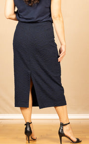 Stephanie Jersey Jacuard Skirt Navy