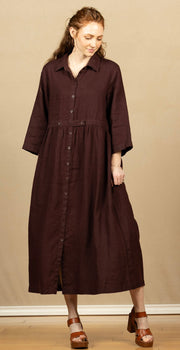 Button Down Dress Prune