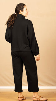 Zip Up Funnel Neck Jacket Black