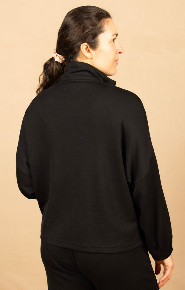 Zip Up Funnel Neck Jacket Black