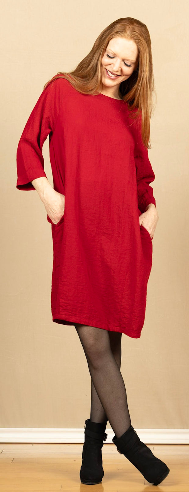 Raglan Dress Cardinal