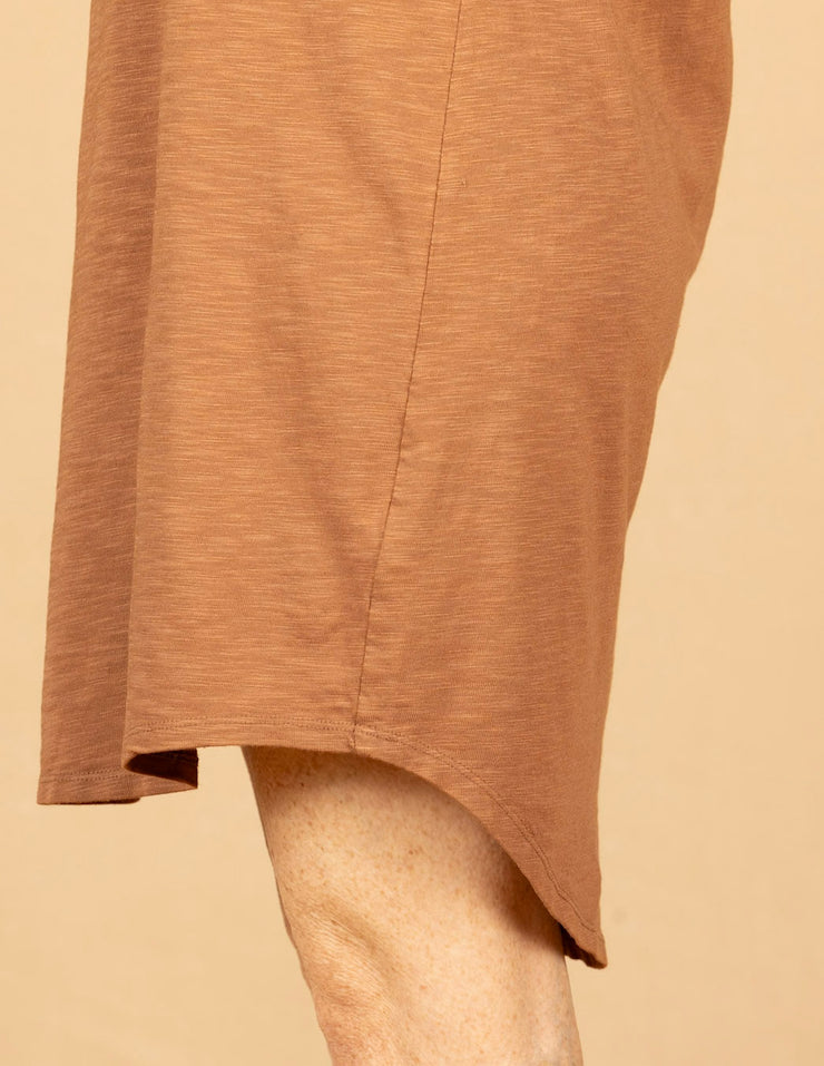 Roll Sleeve T-Shirt Dress Terracotta