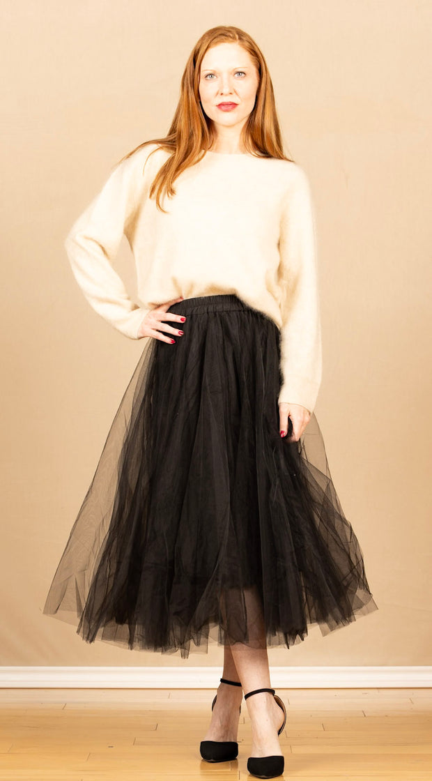 Scarlet Mesh Skirt Black