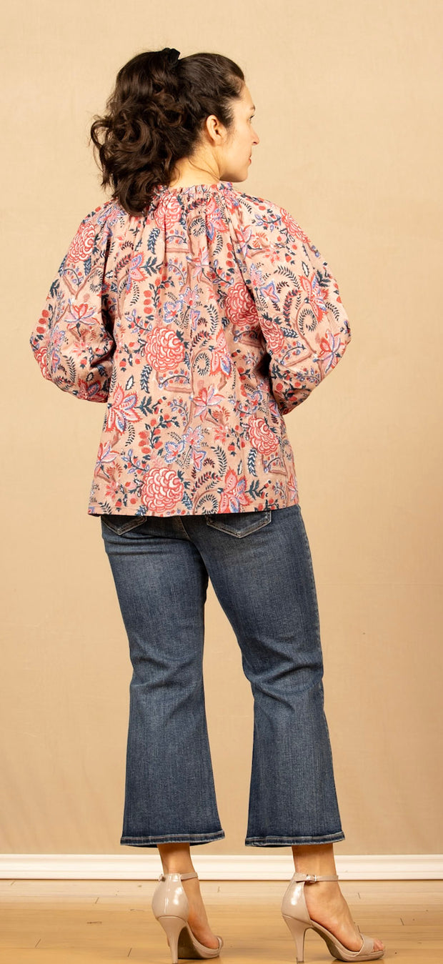 Jessica Top Tan Floral