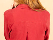 Shirt Tail Button Down Ruby Red