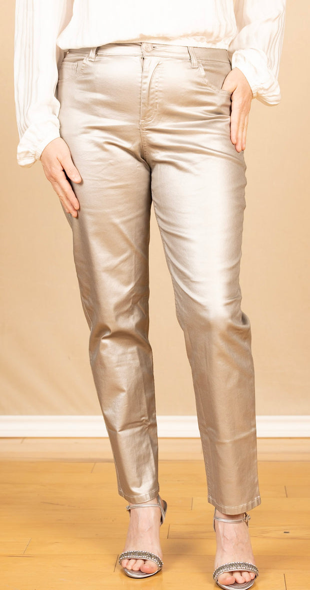 Lennon Straight Leg Jean Silver Metallic