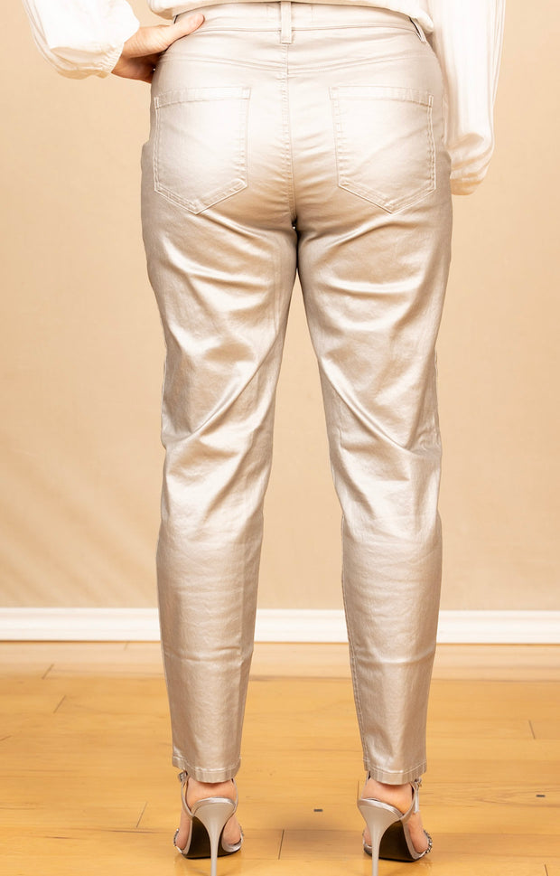 Lennon Straight Leg Jean Silver Metallic