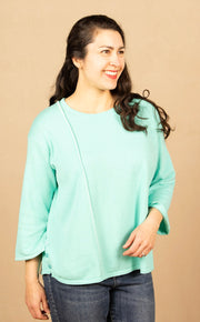 Cotton Sweater w/Two Pockets Seafoam