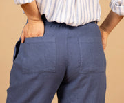 Pleated Wide Leg Ankle Pant Antique Indigo