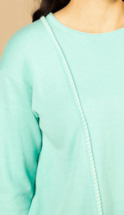 Cotton Sweater w/Two Pockets Seafoam