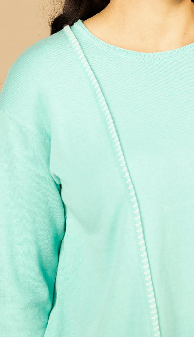 Cotton Sweater w/Two Pockets Seafoam