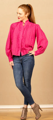 Kathleen Top Pink Eyelet