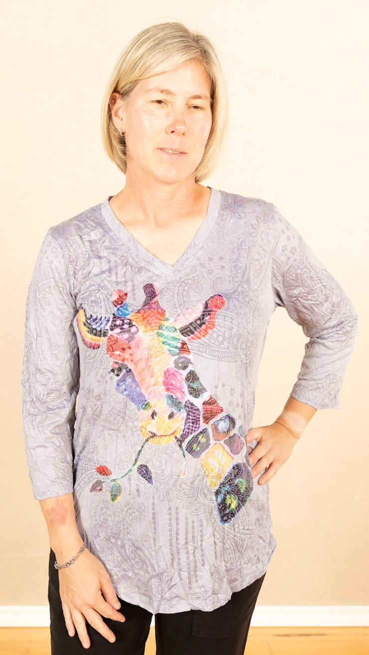 Giraffe Crinkle Top