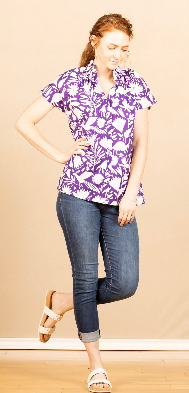 Walsh Top Purple Print