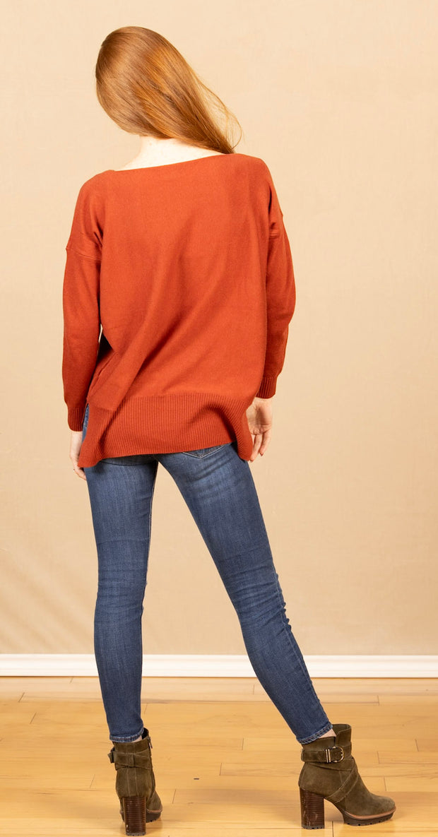 Dolman Sleeve Sweater Brick