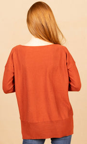 Dolman Sleeve Sweater Brick