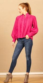 Kathleen Top Pink Eyelet