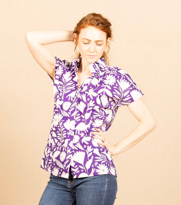 Walsh Top Purple Print