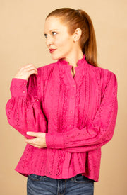 Kathleen Top Pink Eyelet