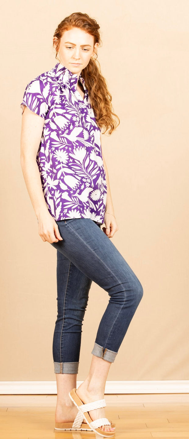 Walsh Top Purple Print