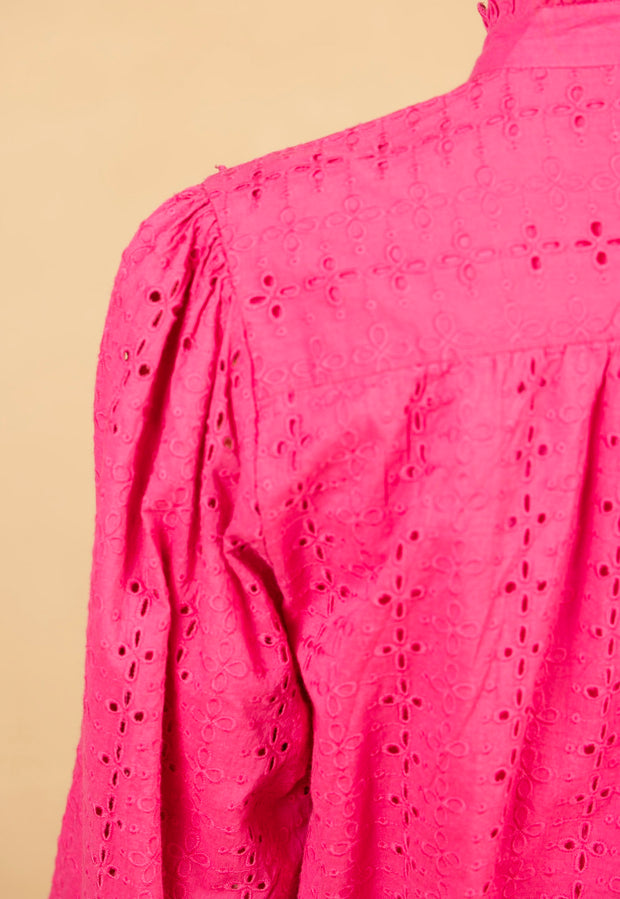 Kathleen Top Pink Eyelet