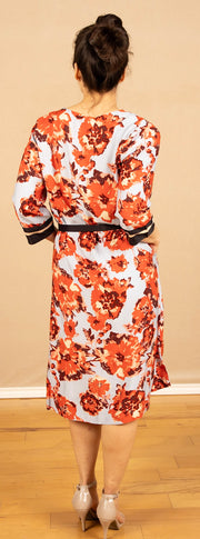Nyrana Dress Orange Com Print