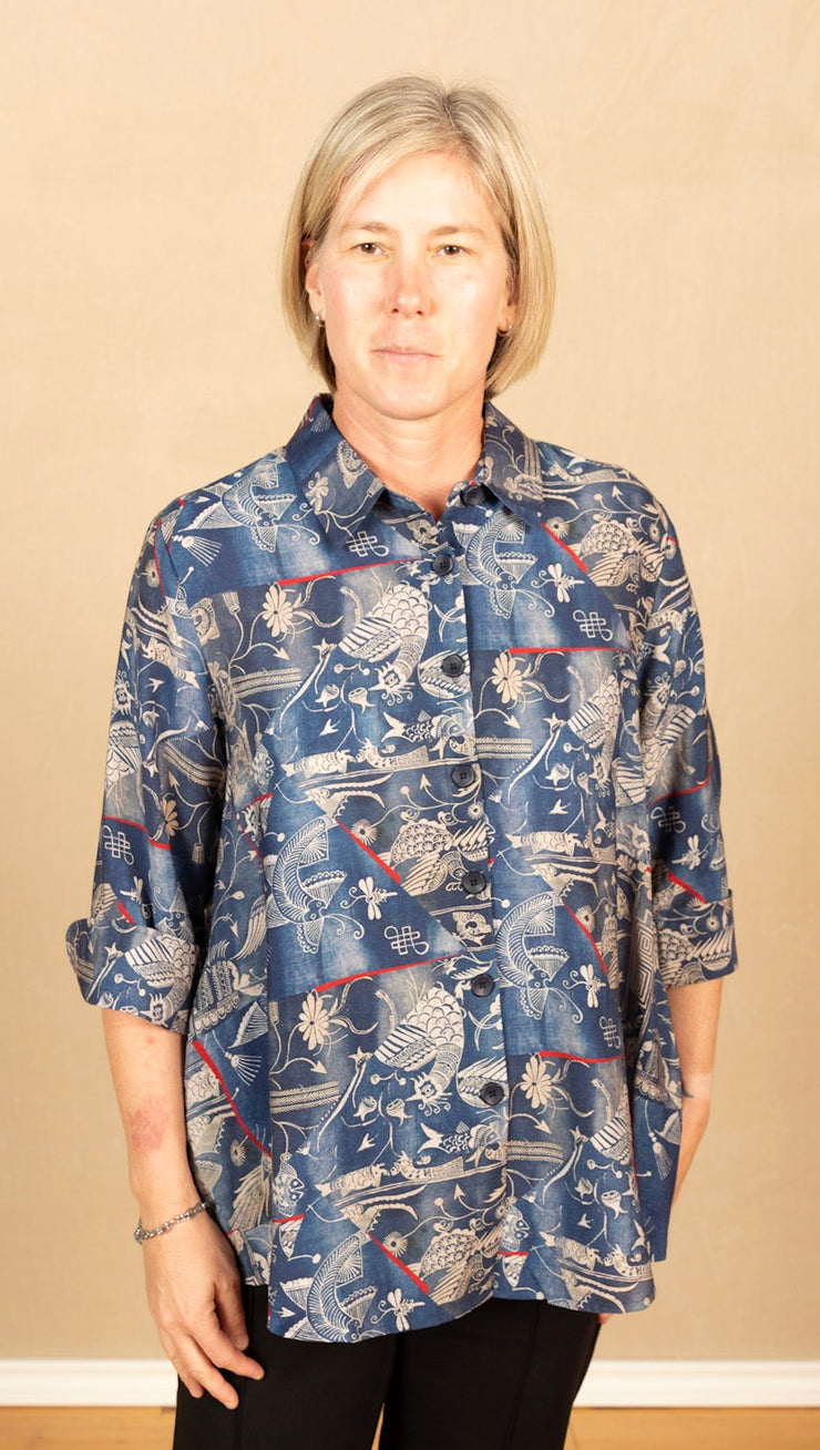 Button Top 3/4 Sleeve