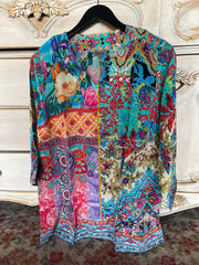 Silk Viscose V-Neck Stitch Detail