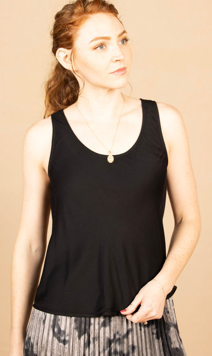 Scoop Neck Tank Black