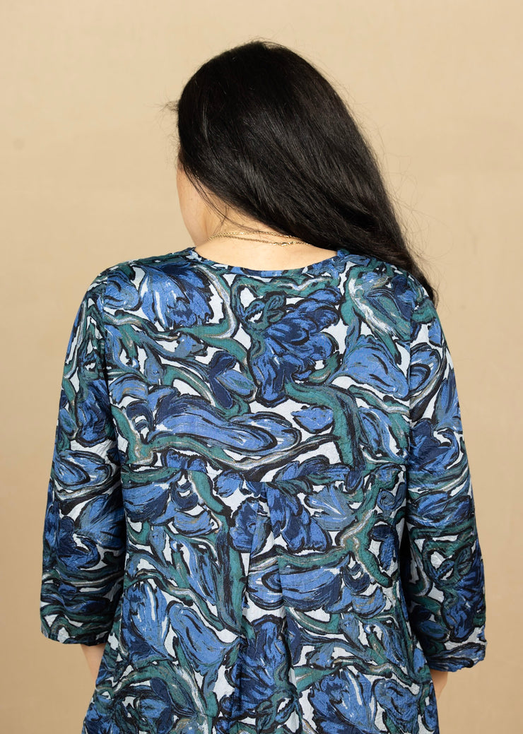 Nodetta Dress Blue Fog Print