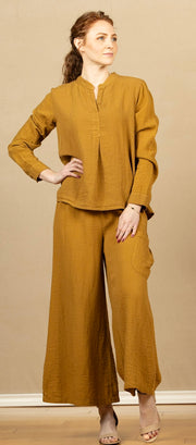 Wide Leg Pocket Pant Brass