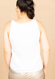 Scoop Neck Tank White