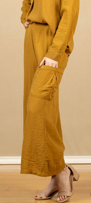 Wide Leg Pocket Pant Brass