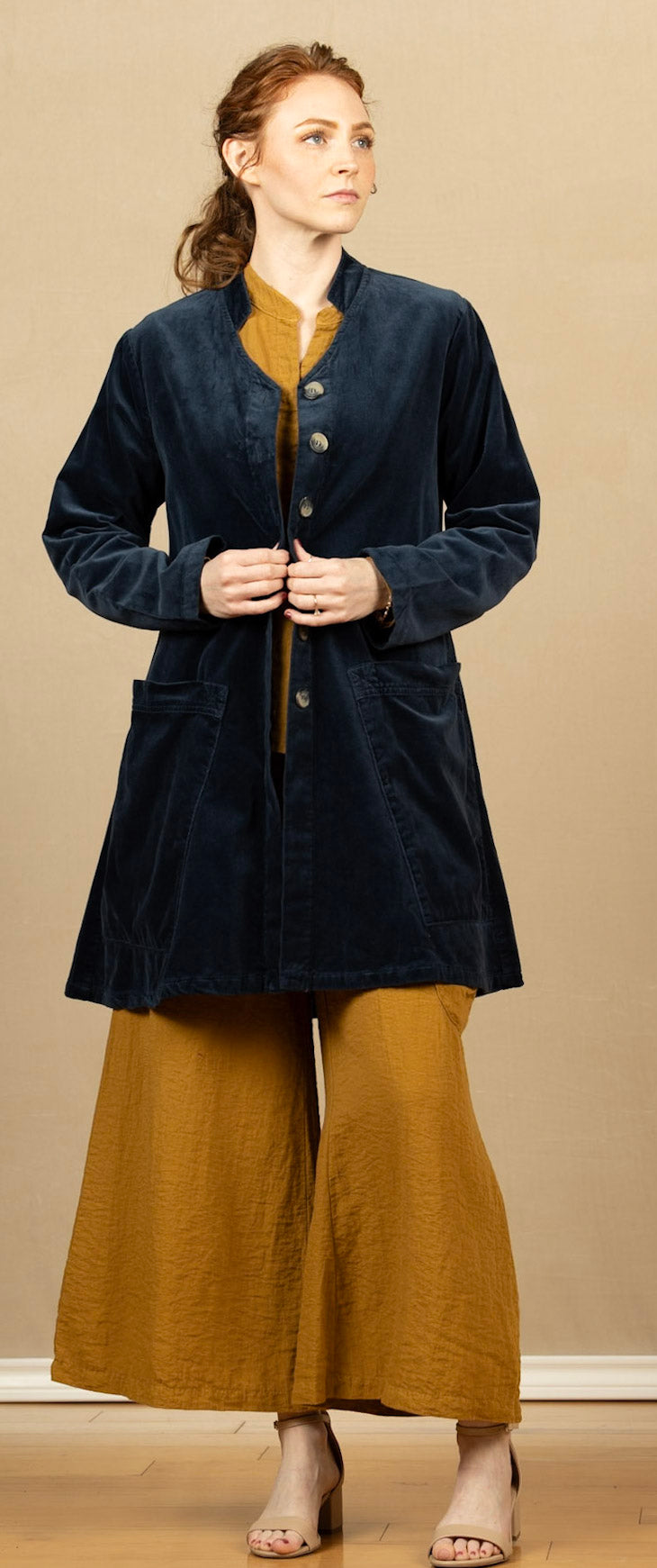 Velvet Swing Coat Anthracite