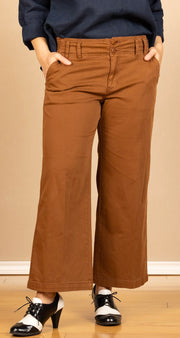 High Rise Cinch Waist Wide Leg Jasper Brown