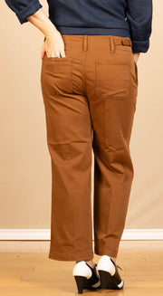 High Rise Cinch Waist Wide Leg Jasper Brown