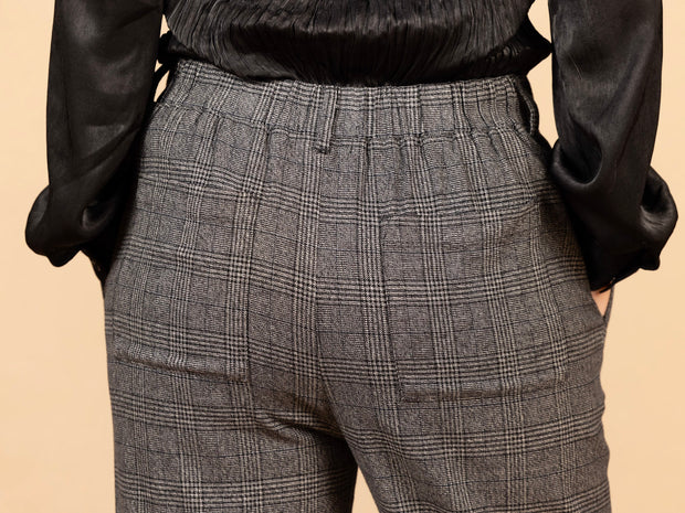 Relaxed Pleat Front Trouser Glencheck Plaid