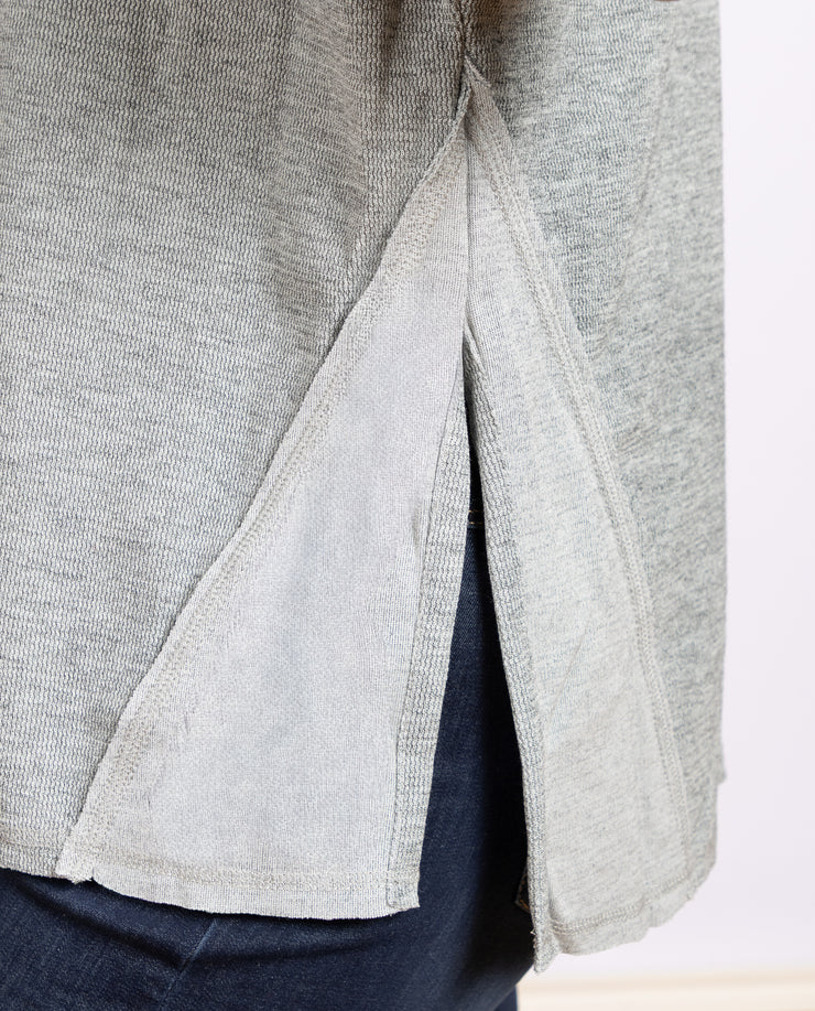 Pleated Sleeve Pullover Gray