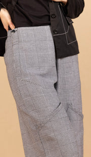 Porsha Plaid Pant Black/W Avalon