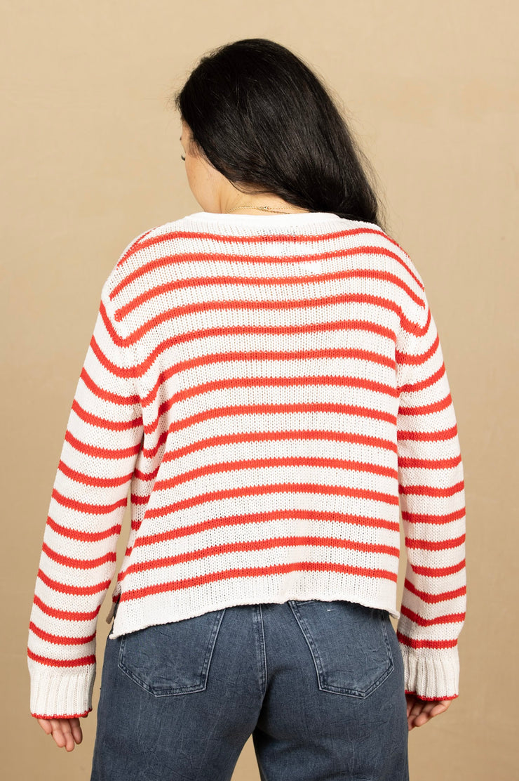 Eloise Henley Top Breaker White/Apple Red