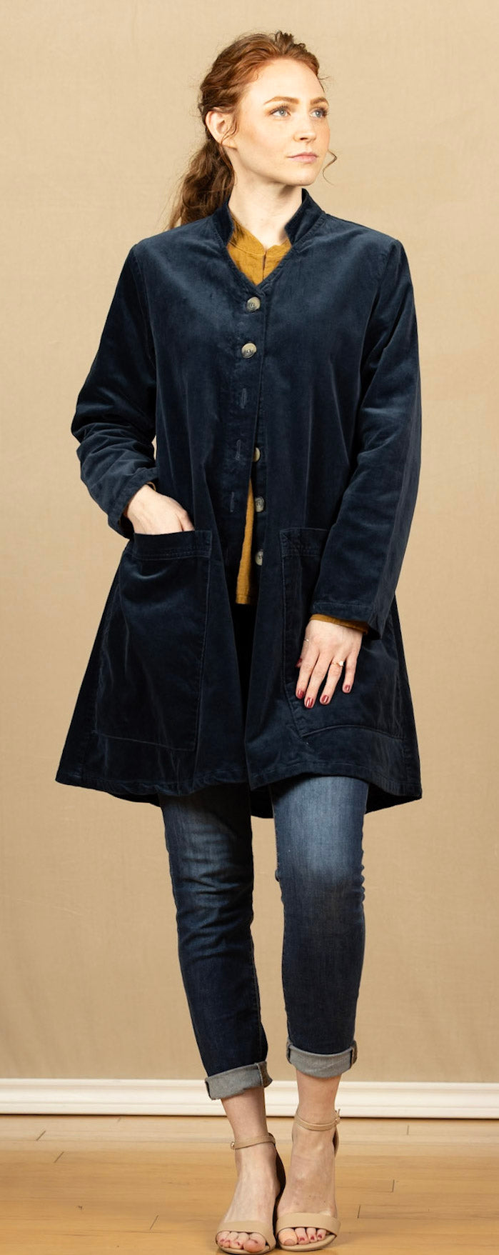 Velvet Swing Coat Anthracite