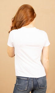 Short Sleeve V-Neck White