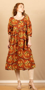 Fern Forest Dress Rust